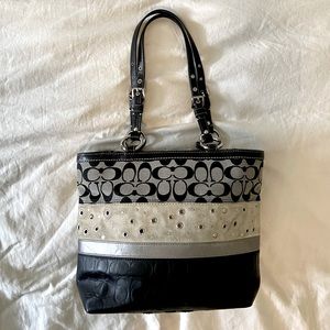 Coach monogram and suede bag